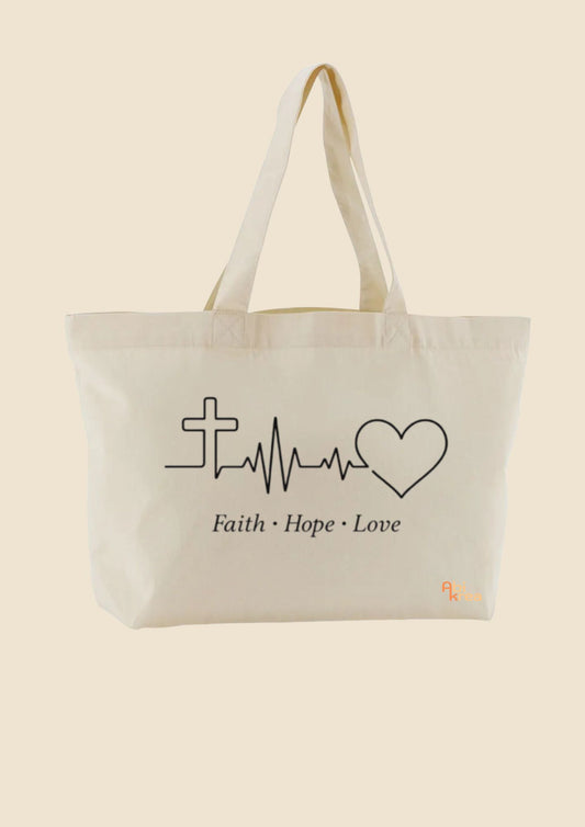 "This mama prays" cotton tote bag