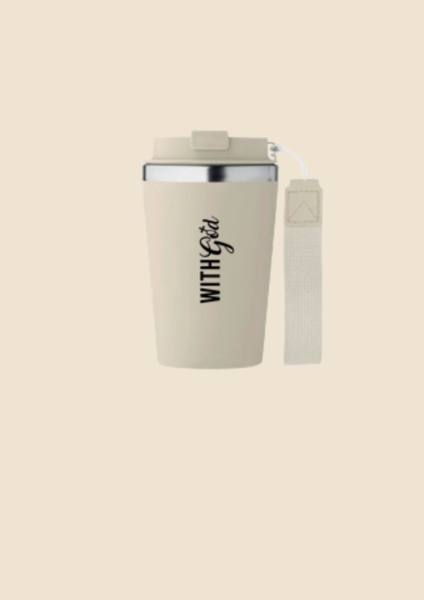 Mug isotherme en acier inoxydable avec sangle