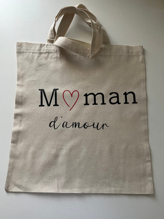 Tote bag en coton " maman d'amour"