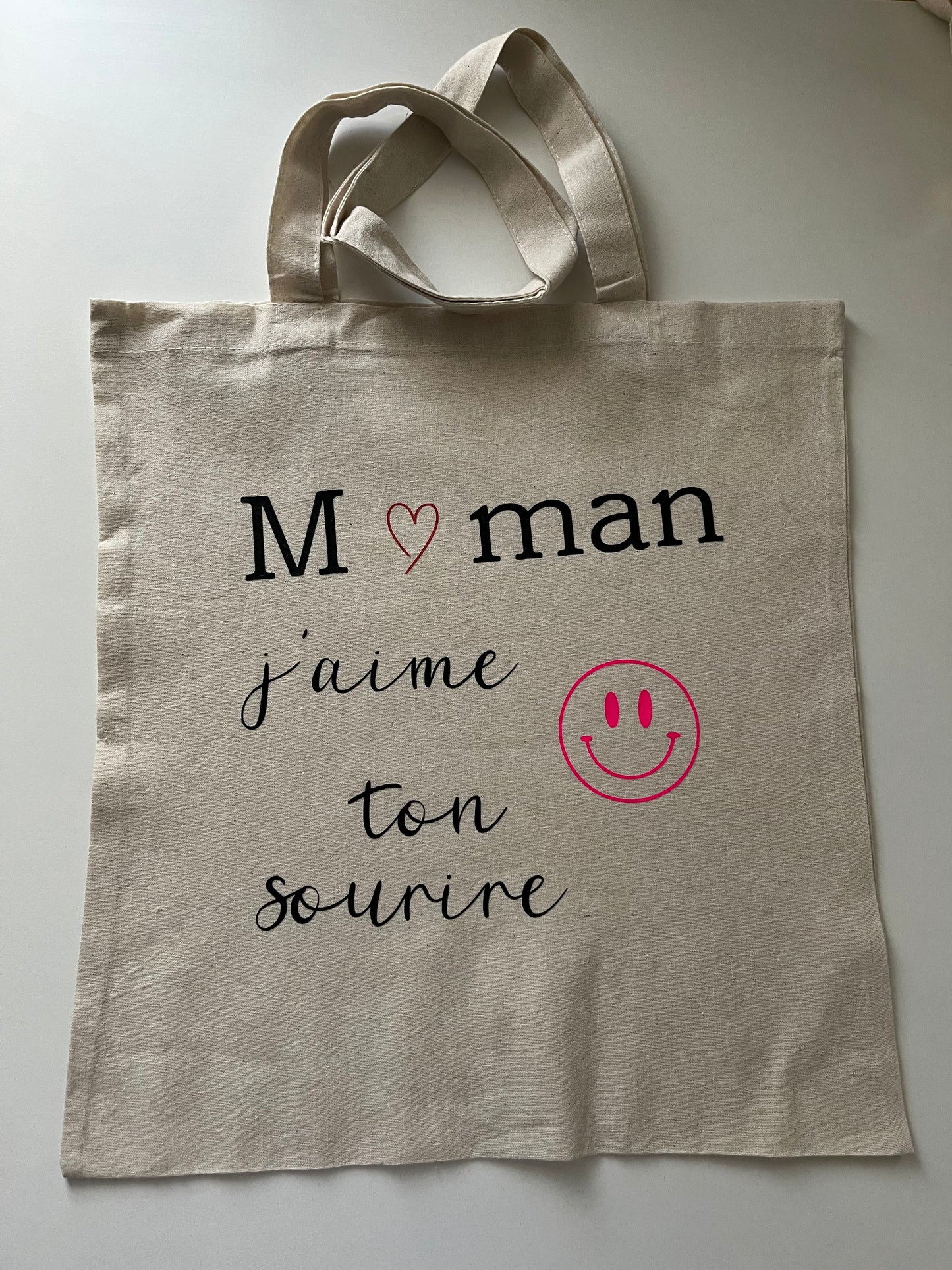 Cotton tote bag "Mom I love your smile"