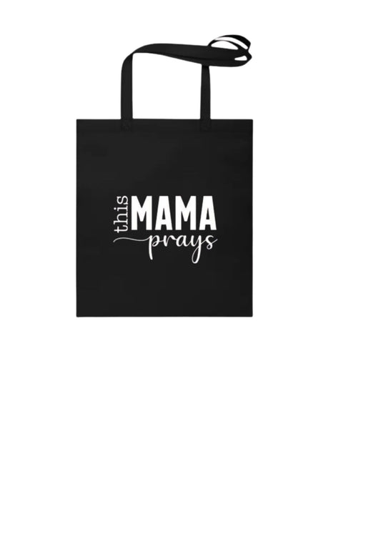 "This mama prays" cotton tote bag